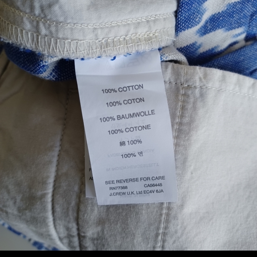 NWOT J. Crew Ikat Blue and White Shorts - Picture 6 of 6